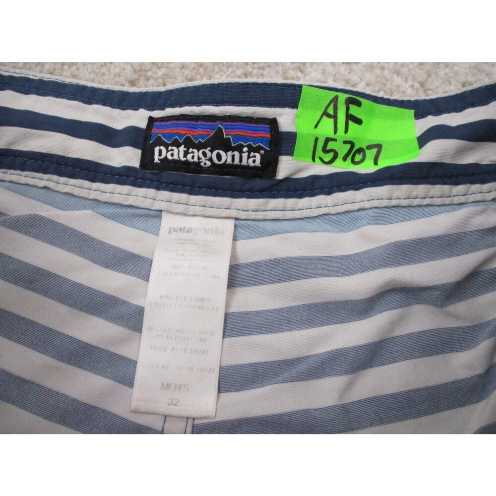 Patagonia Wavefarer Board Shorts 20" Men 32 Red White Blue Striped Swim Trunks - Picture 5 of 14
